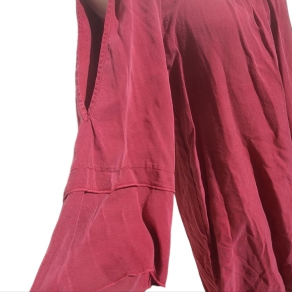 Glam Brand Shift Mini Dress Medium Burgundy Wine Lagenlook Tencel NEW Casual - Picture 3 of 9